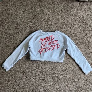 Alphalete Proud But Never Satisfied White/Red Crew Neck Size Small